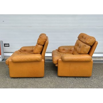 COPPIA POLTRONA LETTURA Afra & Tobia Scarpa "Coronado" B&B SOFA ARMCHAIR ANNI 70