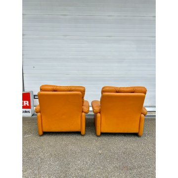 COPPIA POLTRONA LETTURA Afra & Tobia Scarpa "Coronado" B&B SOFA ARMCHAIR ANNI 70