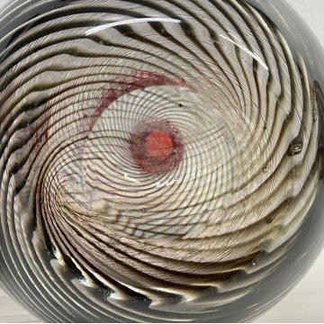 COPPIA VASO VETRO Murano SPIRALI ROSSO TRASPARENTE ANNI 80 VASE GLASS VINTAGE