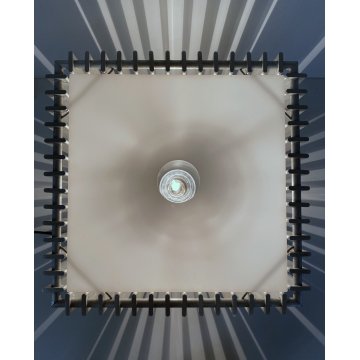 LAMPADA DA TAVOLO SCRIVANIA CUBO ALLUMINO PLEXIGLASS VINTAGE DESIGN 24,5x25 cm/h