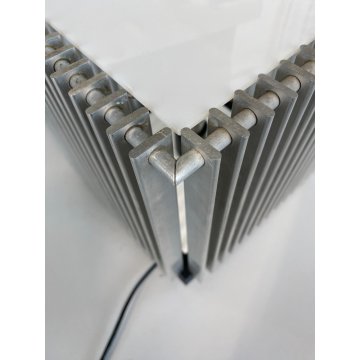 LAMPADA DA TAVOLO SCRIVANIA CUBO ALLUMINO PLEXIGLASS VINTAGE DESIGN 24,5x25 cm/h