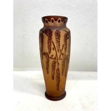 ANTICO VASO VETRO CAMMEO Moser Karlsbad MK  ART NOUVEAU CAMEO GLASS VASE 22 cm/h