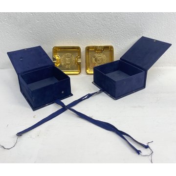 COPPIA POSACENERE PUBBLICITARIO OTTONE Zucchetti Mario SCATOLA ANNI 80 ASHTRAY