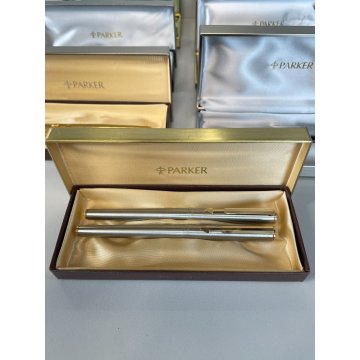 LOTTO 8 PENNE PARKER STILOGRAFICA SCATOLA SFERA FOUNTAIN PEN BALLPOINT oro 18 kr