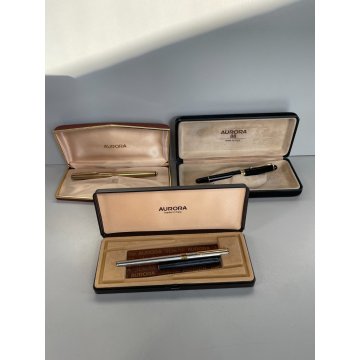 LOTTO 3 AURORA PENNE STILOGRAFICHE SCATOLE FOUNTAIN PEN oro 18 kr 88 301 98