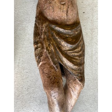 ANTICO CORPUS CHRISTI CRISTO CROCIFISSO 77 cm/h LEGNO POLICROMO ARTE SACRA '600