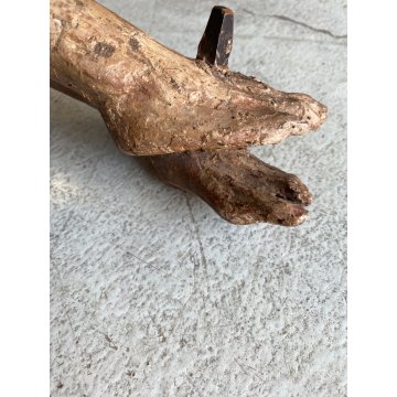ANTICO CORPUS CHRISTI CRISTO CROCIFISSO 77 cm/h LEGNO POLICROMO ARTE SACRA '600