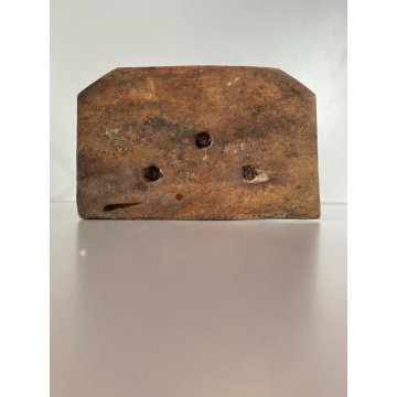 ANTICA SCULTURA Maria Immacolata 33 cm/h LEGNO DIPINTO PIEDE GLOBO SERPE XVIII