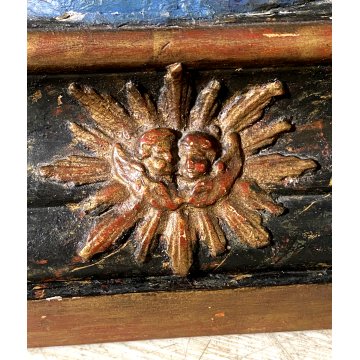 ANTICA SCULTURA CARTAPESTA POLICROMA MARIA IMMACOLATA VESTE DORATA GLOBO SERPE
