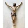 ANTICO CORPUS CHRISTI CRISTO CROCIFISSO 80cm/h LEGNO SCOLPITO DIPINTO EPOCA '600
