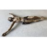 ANTICO CORPUS CHRISTI CRISTO CROCIFISSO 80cm/h LEGNO SCOLPITO DIPINTO EPOCA '600