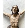 ANTICO CORPUS CHRISTI CRISTO CROCIFISSO 80cm/h LEGNO SCOLPITO DIPINTO EPOCA '600