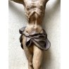 ANTICO CORPUS CHRISTI CRISTO CROCIFISSO 80cm/h LEGNO SCOLPITO DIPINTO EPOCA '600