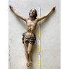 ANTICO CORPUS CHRISTI CRISTO CROCIFISSO 80cm/h LEGNO SCOLPITO DIPINTO EPOCA '600