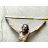 ANTICO CORPUS CHRISTI CRISTO CROCIFISSO 80cm/h LEGNO SCOLPITO DIPINTO EPOCA '600