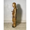 ANTICA SCULTURA SANTA MONACA DRAGO LEGNO SCOLPITO DIPINTO DORATO 102 cm/h '600