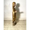 ANTICA SCULTURA SANTA MONACA DRAGO LEGNO SCOLPITO DIPINTO DORATO 102 cm/h '600