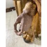 ANTICA SCULTURA SANTA MONACA DRAGO LEGNO SCOLPITO DIPINTO DORATO 102 cm/h '600
