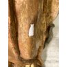 ANTICA SCULTURA SANTA MONACA DRAGO LEGNO SCOLPITO DIPINTO DORATO 102 cm/h '600