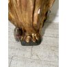 ANTICA SCULTURA SANTA MONACA DRAGO LEGNO SCOLPITO DIPINTO DORATO 102 cm/h '600