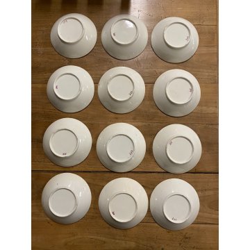 RARO ANTICO SET tè PORCELLANA 10Pers. 29Pz. DECORO ISTORIATO CHINOISERIE XIX sec
