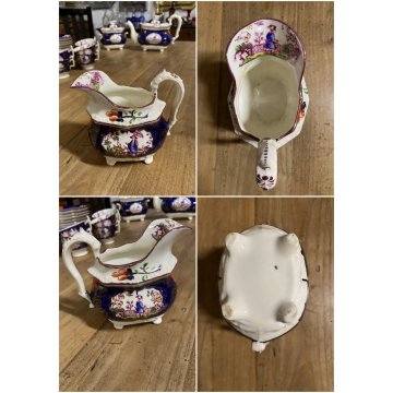RARO ANTICO SET tè PORCELLANA 10Pers. 29Pz. DECORO ISTORIATO CHINOISERIE XIX sec
