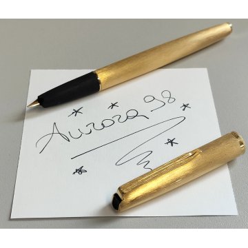 PENNA STILOGRAFICA Aurora 98 dorata ANNI 70 Plume VINTAGE GOLDEN FOUNTAIN PEN