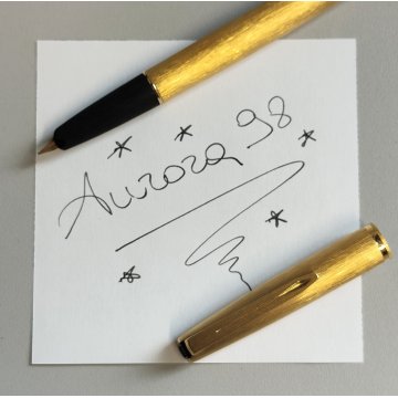 PENNA STILOGRAFICA Aurora 98 dorata ANNI 70 Plume VINTAGE GOLDEN FOUNTAIN PEN
