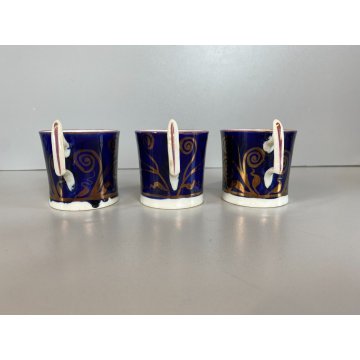 RARO ANTICO LOTTO TAZZINE CAFFE 7 Pz. DECORO ISTORIATO CHINOISERIE XVIII/XIX sec