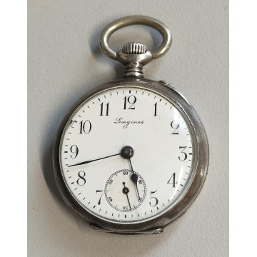 ANTICO OROLOGIO TASCA Longines ARGENTO 800 epoca 1900 OLD SILVER POCKET WATCH