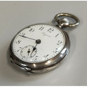 ANTICO OROLOGIO TASCA Longines ARGENTO 800 epoca 1900 OLD SILVER POCKET WATCH