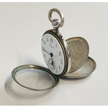 ANTICO OROLOGIO TASCA Longines ARGENTO 800 epoca 1900 OLD SILVER POCKET WATCH