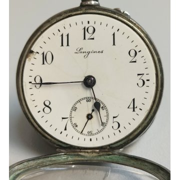 ANTICO OROLOGIO TASCA Longines ARGENTO 800 epoca 1900 OLD SILVER POCKET WATCH