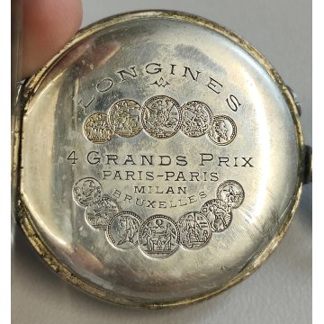 ANTICO OROLOGIO TASCA Longines ARGENTO 800 epoca 1900 OLD SILVER POCKET WATCH