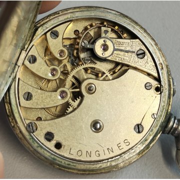 ANTICO OROLOGIO TASCA Longines ARGENTO 800 epoca 1900 OLD SILVER POCKET WATCH