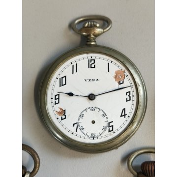 LOTTO 8 pz. OROLOGIO TASCA Longines FS Roskopf RAILWAYS epoca '900 POCKET WATCH