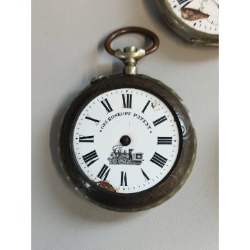 LOTTO 8 pz. OROLOGIO TASCA Longines FS Roskopf RAILWAYS epoca '900 POCKET WATCH