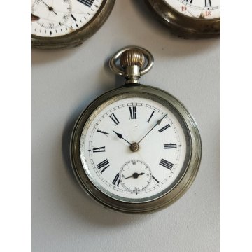 LOTTO 8 pz. OROLOGIO TASCA Longines FS Roskopf RAILWAYS epoca '900 POCKET WATCH