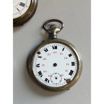 LOTTO 8 pz. OROLOGIO TASCA Longines FS Roskopf RAILWAYS epoca '900 POCKET WATCH