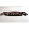 ANTICA CHIAVE CARRO SICILIANO FREGIO LEGNO SCOLPITO BASSORILIEVO POLICROMO '900