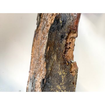 ANTICA CHIAVE CARRO SICILIANO FREGIO LEGNO SCOLPITO BASSORILIEVO POLICROMO '900