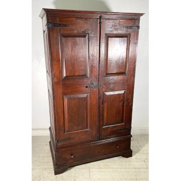 ANTICO ARMADIO DOPPIA ANTA RUSTICO LEGNO PIOPPO ABETE EPOCA 800 GUARDAROBA STIPO