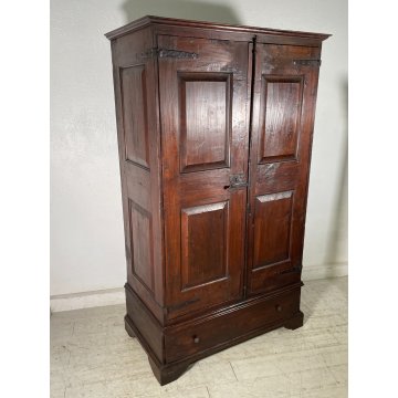 ANTICO ARMADIO DOPPIA ANTA RUSTICO LEGNO PIOPPO ABETE EPOCA 800 GUARDAROBA STIPO