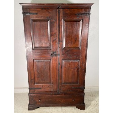 ANTICO ARMADIO DOPPIA ANTA RUSTICO LEGNO PIOPPO ABETE EPOCA 800 GUARDAROBA STIPO