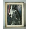 QUADRO DIPINTO ACRILICO TELA Alberto Volpi "Nudo grigio" RITRATTO FEMMINILE 1965