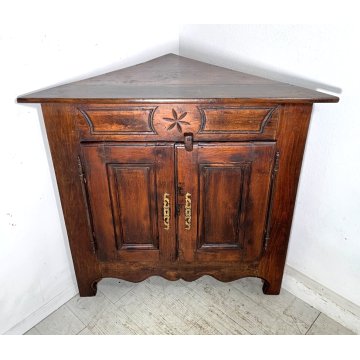 ANTICA CRENDENZA ANGOLO epoca 800 CANTONALE angoliera FAGGIO stipo DELLE VALLI