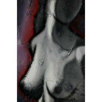 QUADRO DIPINTO ACRILICO TELA Alberto Volpi "Nudo grigio" RITRATTO FEMMINILE 1965