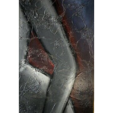 QUADRO DIPINTO ACRILICO TELA Alberto Volpi "Nudo grigio" RITRATTO FEMMINILE 1965