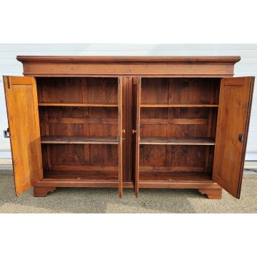 GRANDE ANTICA CREDENZA legno abete EPOCA 1900 madia 4 ANTE e 2 RIPIANI SIDEBOARD
