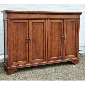 GRANDE ANTICA CREDENZA legno abete EPOCA 1900 madia 4 ANTE e 2 RIPIANI SIDEBOARD